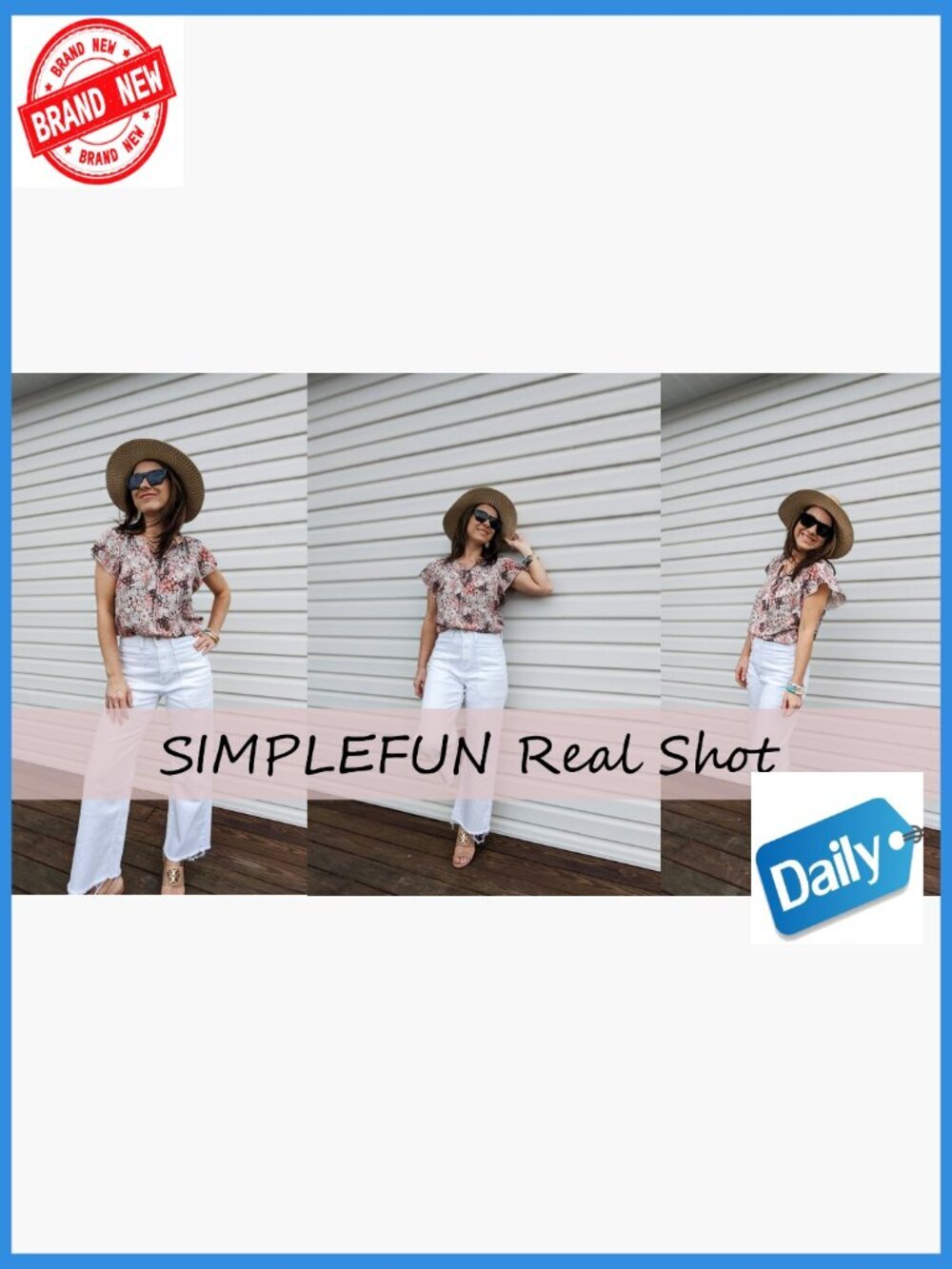 Women's Boho Floral V-Neck Short Sleeve Blouse, Lightweight Polyester Summer Top - Picture 7 of 7